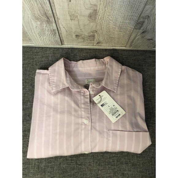a new day Tops - Women's A New Day Mauve Purple White Striped Button Up Shirt Size Large. E11